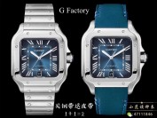 GF厂卡地亚山度士孔雀蓝盘和正品对比细节如何?